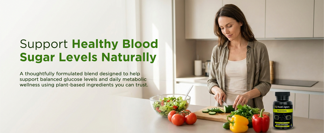 Nutri Apex Gluconil — premium 6-botanical blood sugar support formula