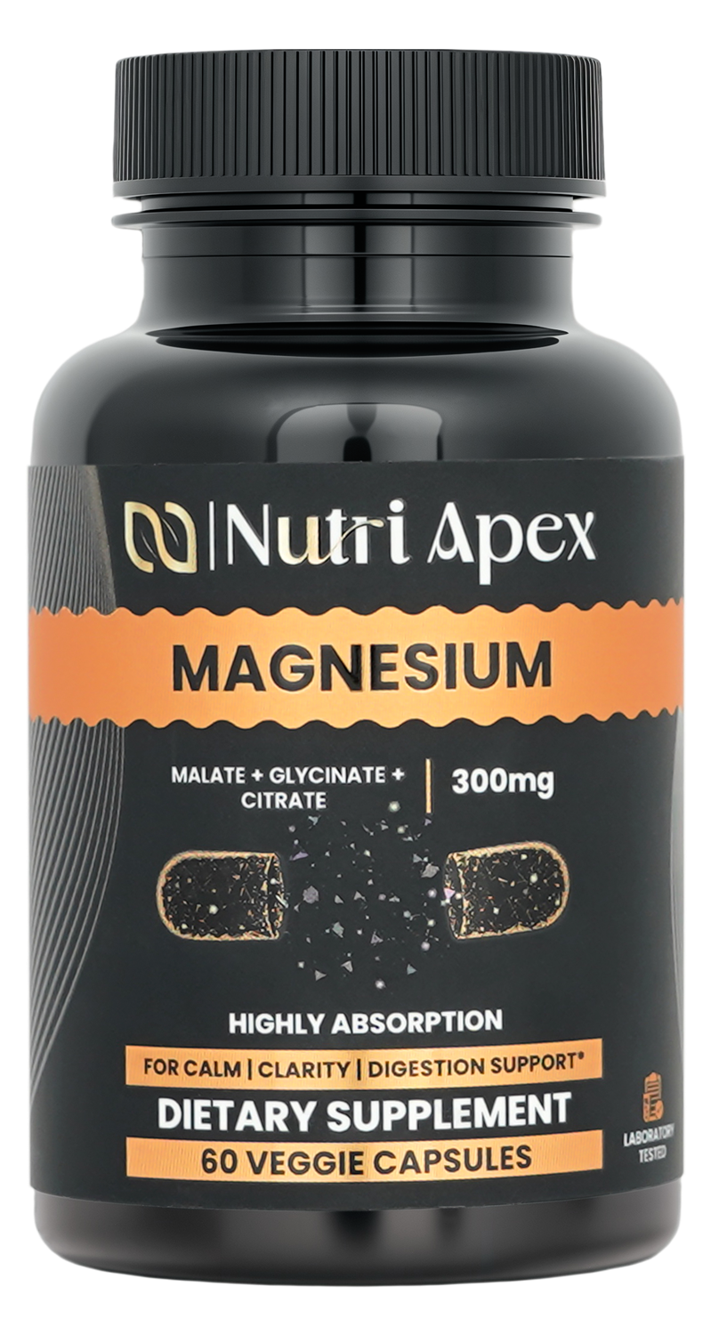 Nutri Apex Magnesium bottle, 300 mg, 60 veggie capsules